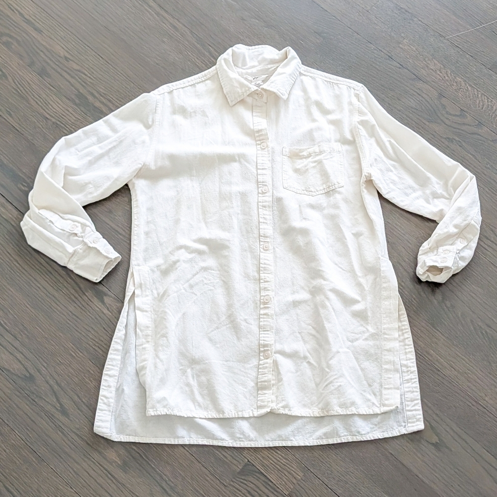 Japna Women's Button-Up Shirt, White, Medium